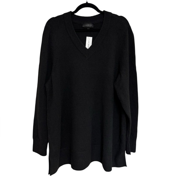 NWT Lane Bryant Soft Knit V-Neck Sweater in Black - Size 22/24 - Picture 1 of 7